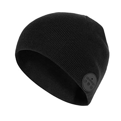 Blue Ear® Bluetooth Beanie Wireless Knitted Winter Hats With Stereo Speakers 200mAh Battery Up to 8 Hours Playing Time Perfect For Outdoor Exercise And Workout (H1N Black)