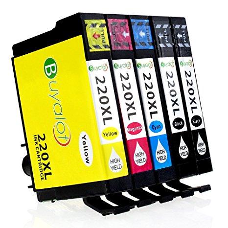 Buyalot 1 Set 1BK Replacement for Epson 220 Ink Cartridges High Capacity Compatible with Epson XP-420 XP-320 XP-424 WF-2650 WF-2630 WF-2660 WF-2750 WF-2760 Printer