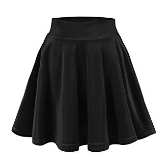 Urban CoCo Women's Vintage Velvet Stretchy Mini Flared Skater Skirt