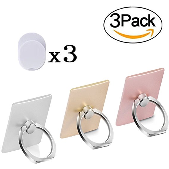 [3Pack]Phone Ring Stand Holder, Smartphone Holder, Phone Ring Holder, 360°Rotation Phone Finger Grip, Phone Kickstand [Color:Gold/Silver/Rose Gold]