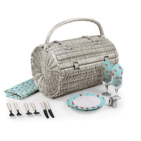 PICNIC TIME 'Barrel' Picnic Basket with Service for Two, Watermelon Collection