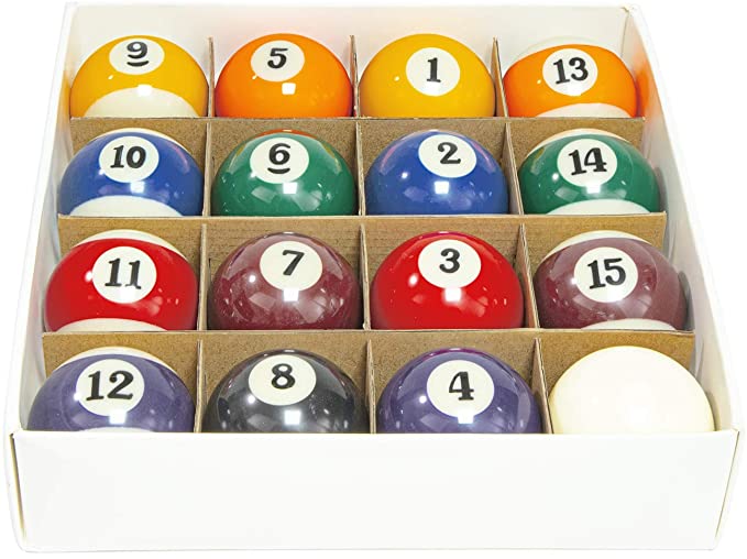 Billiard Pool Balls Set for Regular Pool Table, Pure Resin Billiard Balls Set (2-1/4”)