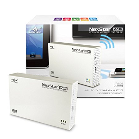 Vantec NexStar 2.5-Inch SATA USB3.0 Portable and Wireless Wi-Fi Enclosure (NST-260WS3-WH)