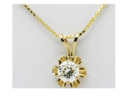 finediamondjewelry Sale!! IGI Certified Solitaire Diamond 14K Yellow Gold Pendant (0.55Ct KLColor I1Clarity) #44