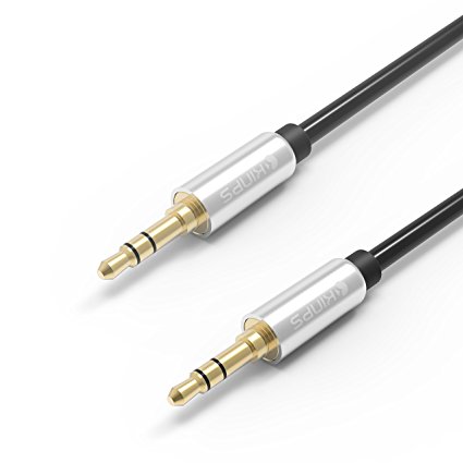 Audio cable Kinps® 2M(6.6FT) Stereo 3.5mm Premium Auxiliary Audio Cord - Male to Male Gold Plated Cable for Apple iPhone, iPod, iPad, Samsung, LG, HTC, Motorola, Sony Android Smartphones & Tablets, Microsoft Nokia Lumia Phones, Fire Smartphones & MP3 Players (black-2M)