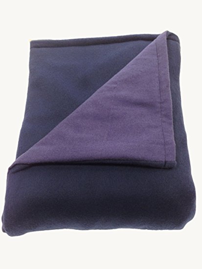 Sensory Goods - THE ONLY APPROVED MANUFACTURER AND SELLER - Medium Weighted Blanket - Navy - Flannel/Fleece (41'' x 58'') (13 lb for 120 lb individual)