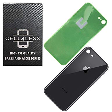 Back Glass Cover OEM Battery Door Replacement w/Adhesive & Removal Tool for Apple iPhone 8 (Space Gray)