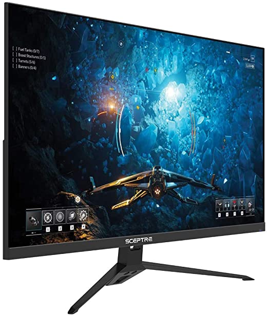 Sceptre IPS 27 inch Gaming LED Monitor up to 165Hz 144Hz 1ms DisplayPort HDMI, FreeSync FPS RTS Build-in Speakers Gunmetal Black 2021 (E275B-FPT165)