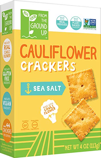 Real Food From the Ground Up Cauliflower Crackers - 6 Pack (Sea Salt, Crackers)