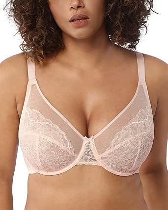 HSIA Minimizer Bras for Women Full Coverage Underwire Bras Plus Size Lifting Lace Bra for Heavy Breast