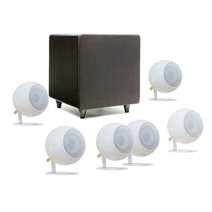 Orb Audio: Mini Mod1 5.1 Plus Home Theater Speaker System - Subwoofer Sound System - Includes 5 Orbs and 9’ Subwoofer - Handmade In The US - Outperforms Larger Subwoofers - Easy Setup