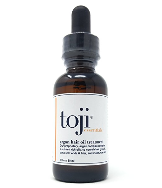 Toji Essentials Argan Hair Growth Oil Treatment w/ Special 9 Ingredient Natural Anti-Hair Loss Blend of Virgin Moroccan Argan, Jojoba, Grapeseed, Apricot Kernel, & More for Men and Women (1 Oz.)