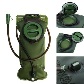 2 Liter Hydration Bladder, TPU Water Reservoir Hydration Pack in 2L Military Green, Best for Hiking and Running