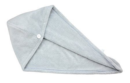 HOPESHINE Women's Soft Shower Hair Towel Twist Hair Turban Wrap Drying Cap Great Gift for Women (Grey)