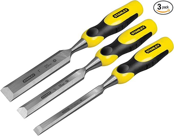 Stanley 2-16-883 Chisel-Set Dynagrip (3-piece), Yellow/Black