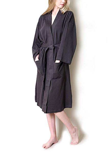 Viverano Women's Bathrobe Spa Robe, 100% Organic Cotton, Lightweight Super Soft Travel & Eco-Friendly (6 Colors)