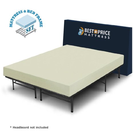 Best Price Mattress 6" Comfort Memory Foam Mattress and Bed Frame Set, Twin