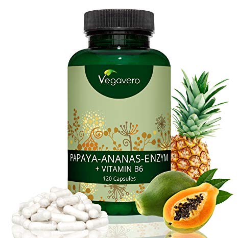 Papain   Bromelain (Papaya   Pineapple Enzyme) | 600mg per Capsule, High Dosage | Vegan & Vegetarian by Vegavero