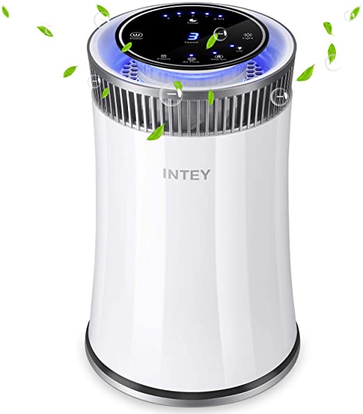 Intey air purifier, with Hepa filter activated carbon filter, Lonen function, 5 speeds