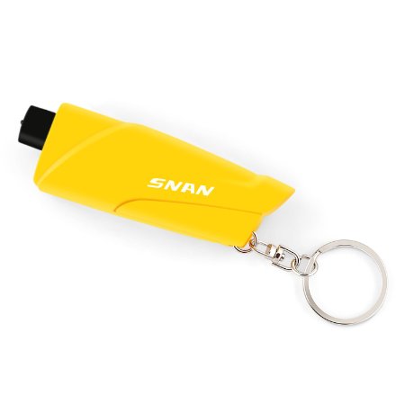 SNAN Mini Safety Hammer Auto Emergency Tool, Window Breaker and Seatbelt Cutter (Yellow)