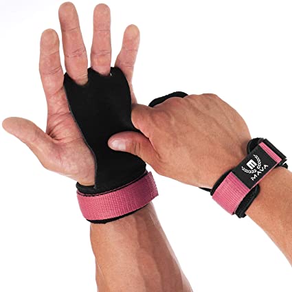 Mava Sports Leather Hand Grips with Wrist Support - Pull Ups Gloves Great for Cross Training, WOD, Deadlifts, Workout, Kettlebell, Muscle Ups, Weightlifting & Calisthenics - NO Calluses - Men & Women