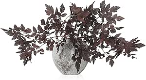 Lyrow 3 Pack Artificial Cimicifuga Plant Leaf Spray Faux Plum Cimicifuga Ramosa Leaf Branch Faux Fall Spray Faux Silk Plants for Home Vase Wedding Garden Farmhouse Table Mantel Decor (18 Inches)