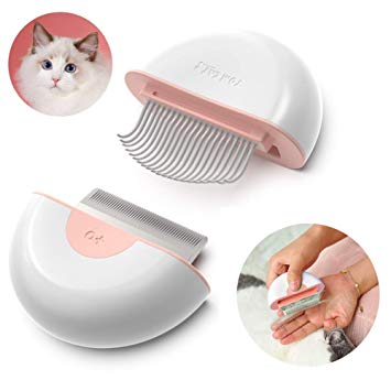 Pet Grooming Shedding Brush for Dog Cat Hair, Mini 2 in 1 deShedding Massage Comb, Dog Brush to End Shedding, Suitable for Long Short Haired Pets