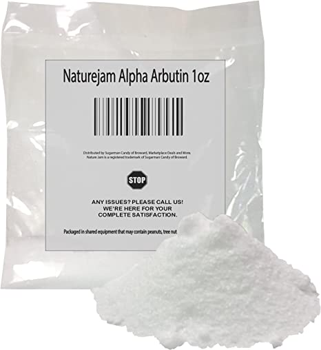 Naturejam Alpha Arbutin Powder Pure Skin Whitener Brightener Dark Spot Corrector (1 Ounce)