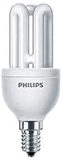 5 Pack Philips Genie 8W =40W Low Energy Saving Light Bulbs, SES E14 Screw Cap, Low Energy CFL Lamps, 10 Years, Warm White 240v"A" Rated Five Lamps