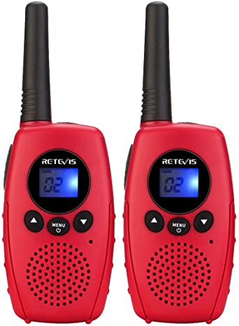 Retevis RT628B Walkie Talkies for Kids,Simple Kids Walkie Talkie Toys with VOX Keyboard Lock,Boys and Girls Gifts for Inside Outside Adventure Camping Hiking (Red, 2 Pack)