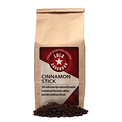 Lola Savannah Cinnamon Stick Whole Bean Coffee - Cinnamon Spice Flavored Coffee | Delicious Aroma | Caffeinated | 2lb Bag