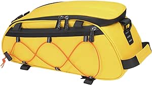 MOSISO Bike Rack Bag with 2 Removable Bike Panniers, Waterproof Bike Trunk Cooler Storage Bag Insulated Bicycle Rear Seat Bag, Bicycle Storage Saddle Shoulder Bag Cycling Luggage Bag, Yellow