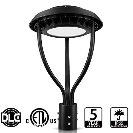 LED Post Top Lights, 60W Led Circular Area Light Outdoor Post Lights Fixture Daylight Garden Pole Lamps for Yard Street Pathway School - 8400Lm, 5000K, 300W Equivalent