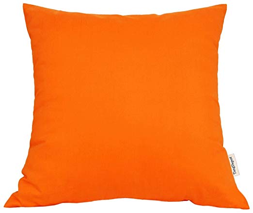 TangDepot174; Super Silky Soft, 100% Cotton Solid Decorative Throw Pillow Covers, Pillowcases, Euro Shams, Many Colors & Sizes avaiable - (20"x20", Orange)
