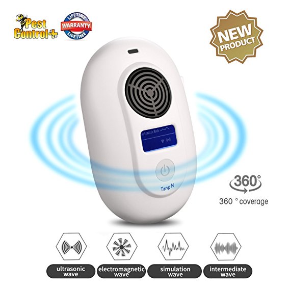 Ultrasonic Electromagnetic Pest Repellent Electronic Control -Mouse Repellent Plug in Pest Control-Insect Bug Repellent for Mosquito,Rat,Bedbug,Roach,Ant,Flea,Spider,Insect,[2018 UPGRADED] White