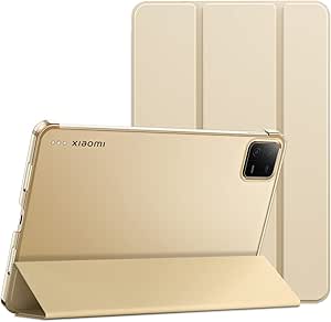 JETech Hülle für Xiaomi Mi Pad 6/6 Pro (11 Zoll, Modell 2023, 6. Generation), Dünn Ständer Harter Rücken Abdeckung Schutzhülle mit Auto Schlafen/Wachen (Gold)