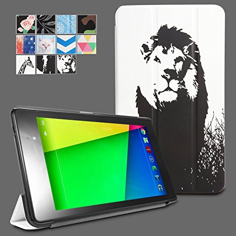 Google Nexus 7 2013 Case - Poetic Google Nexus 7 2013 Case [CoverMATE Series] - [Lightweight] [Art Print] Protective Slim Cover Case for Google Nexus 7 2nd Gen 2013 Lion (3 Year Manufacturer Warranty From Poetic)