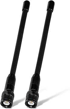 Eightwood BNC Handheld Scanner Antenna 2-Pack Dual Band 144/430MHz VHF UHF Flexible Ham Amateur Radio Antenna 6in for BC125AT BC75XLT Scanner ICOM IC-V8 IC-A14