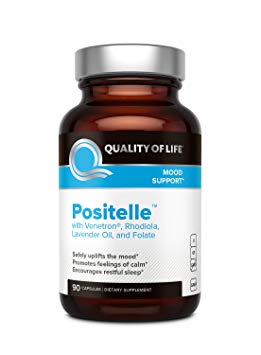 Premium Mood Support Supplement - Improves Mood, Promotes Calmness and Restful Sleep - Quality of Life - Positelle - 90 Vegicaps