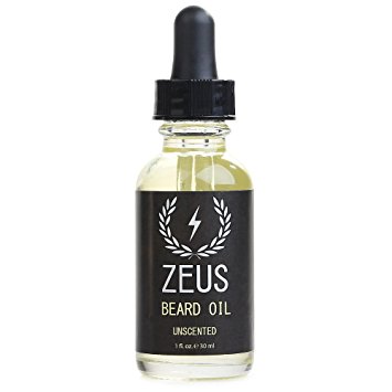 Zeus Beard Oil for Men - 1 oz - All-Natural Beard Conditioning Oil to Soften Beard and Mustache Hairs (UNSCENTED)