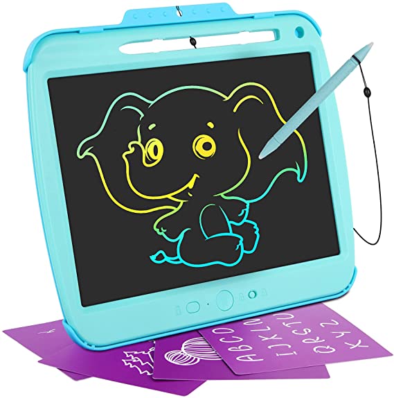 XREXS LCD Writing Tablet for Kids, 9 Inch Rechargeable Colorful Doodle Board Drawing Pad with Translucent LCD Screen, Educational Learning Toys Gift for 4 5 6 Years Old Boys and Girls