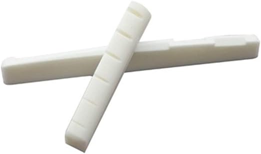 Acoustic Guitar Bridge Saddle and Nut, Pure Complete Bone, Ivory Color, for 6 String Acoustic Guitar