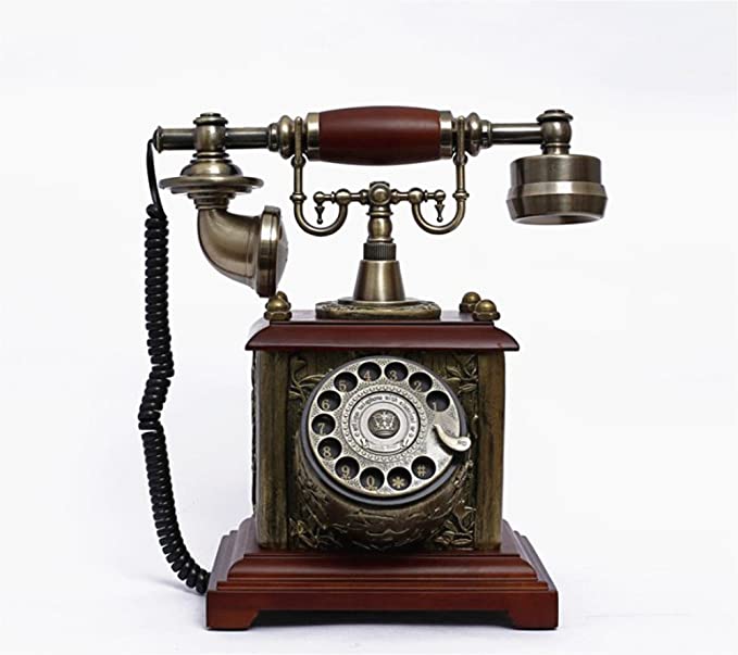 XICHEN Wood Retro Style Retro Rotary dial Corded Telephone Home and Office