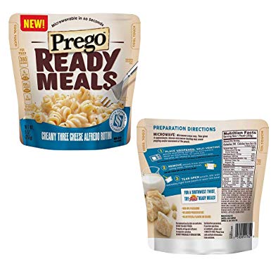 Prego Ready Meals, Creamy Three Cheese Alfredo Rotini, 9 oz Pack of 6 (Limited Edition)