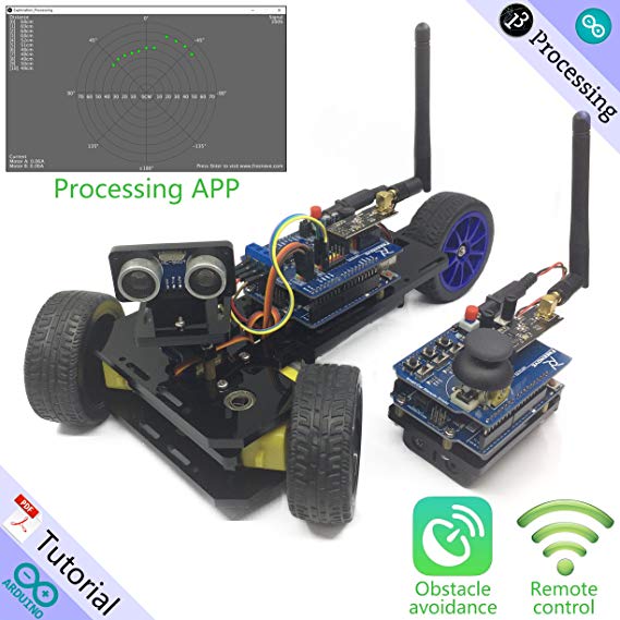 Freenove Three-wheeled Smart Car Kit for Arduino Enhanced | Beginner Learning | UNO R3 MEGA NANO MICRO | Detailed Tutorial | 3 Modes | Robot RC Wireless 2.4G Servo Ultrasonic