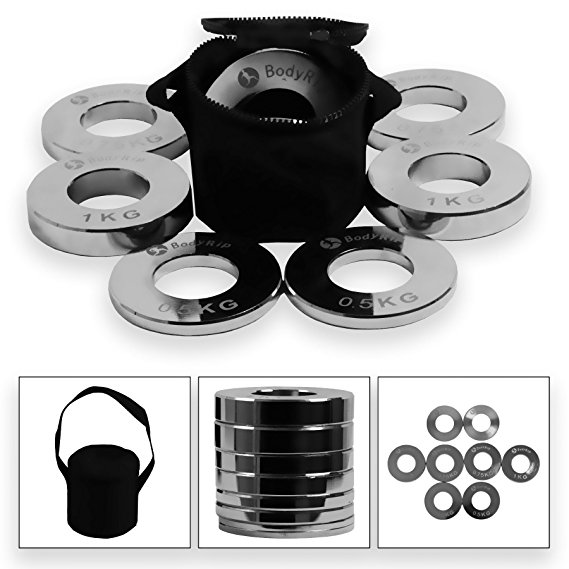 BodyRip Steel 2" Olympic Fraction Weight Plate SET 2 x 0.25kg 2 x 0.5kg 2 x 0.75kg 2 x 1kg Discs Low Weights