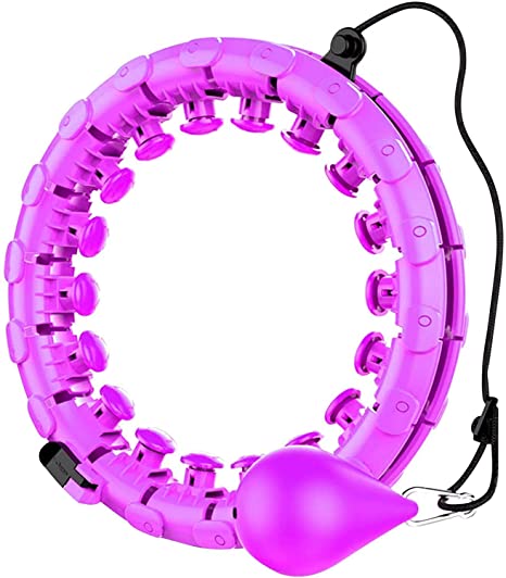 Blivener Smart Weighted Hoola Hoops for Exercise, Adjustable Length 2 in 1 Abdomen Fitness Massage, 24 Detachable Knots Non-Falling Smart Hoola Hoops
