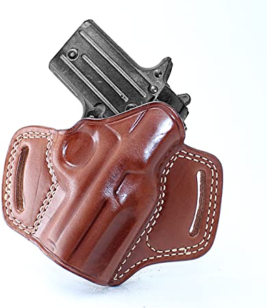Premium The Ultimate Leather OWB Pancake Holster Open Top Fits, Sig P938, Right Hand Draw, Brown Color #1098#