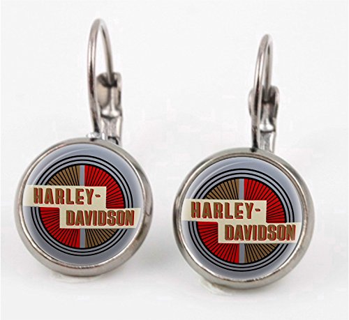 Vintage Harley Davidson Emblem Leverback Earrings
