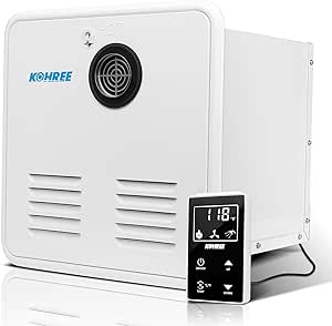 Kohree RV Tankless Water Heater, Upgraded 60,000 BTU RV Water Heater with 15 x 15 inches White Door and Remote Controller, 12V DC, On Demand Instant Hot Water Heater for RV Campers